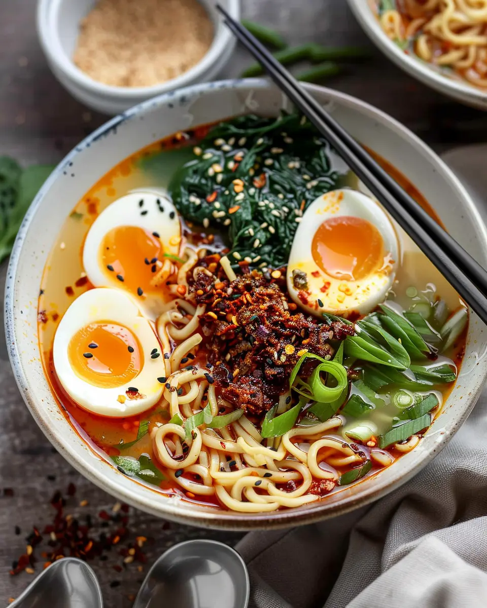 Delicious Salad Recipes Ideas: Easy Miso Ramen with Turkey Bacon