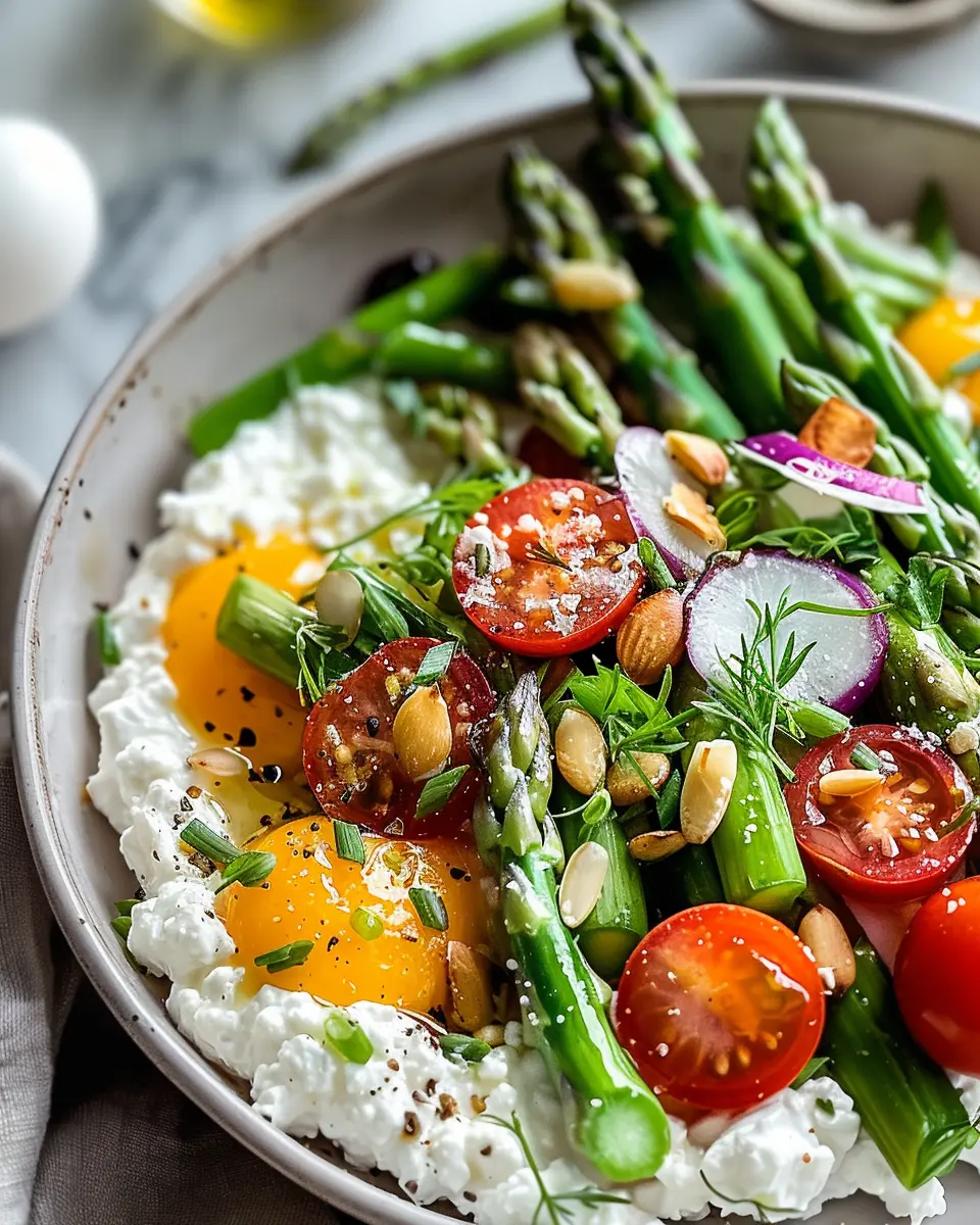 Delicious Salad Recipes Ideas: Creamy Cottage Cheese Asparagus Delight