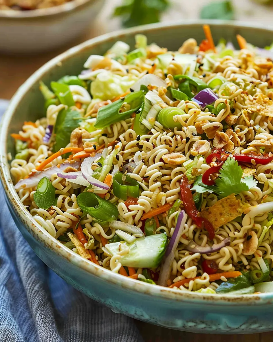 Delicious Salad Recipes Ideas: Best Ramen Noodle Salad with Turkey Bacon