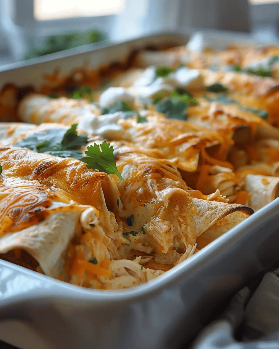 38g Protein Chicken Enchiladas in Dreamy White Sauce You’ll Love