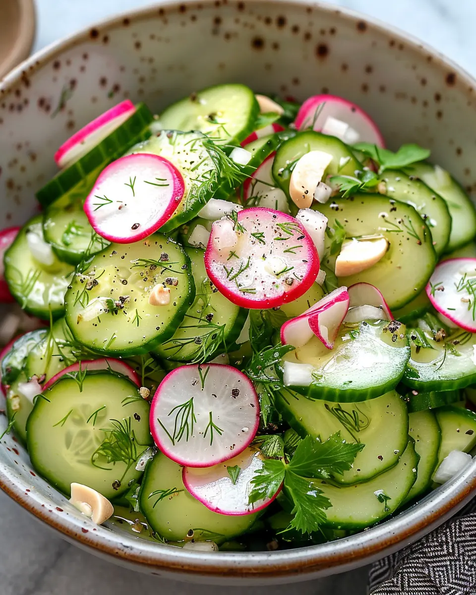 Delicious Salad Recipes Ideas: Refreshing Radish and Cucumber Salad