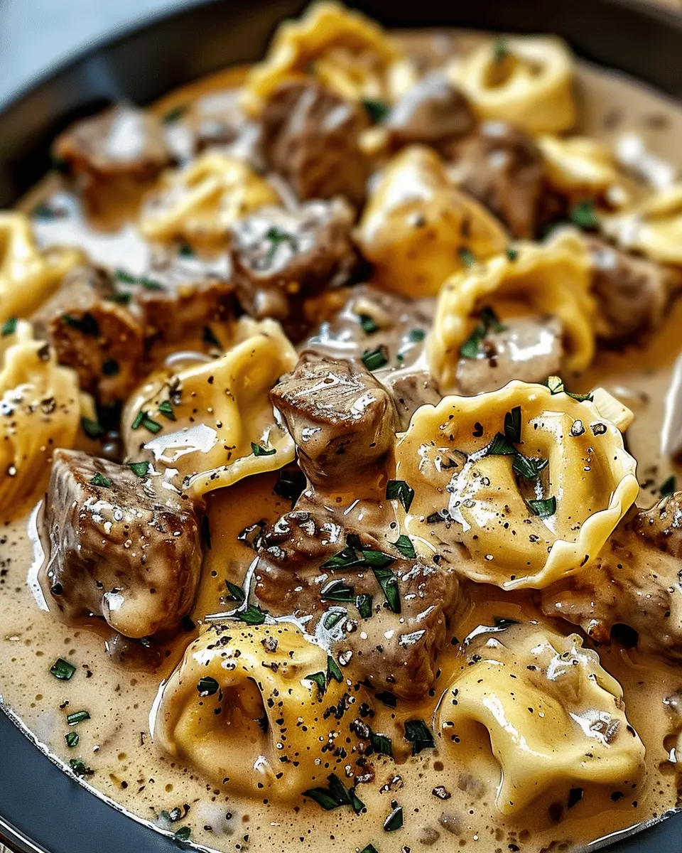 Cracked Garlic Steak Tortellini in Creamhouse Sauce Bliss: Easy Comfort Delight