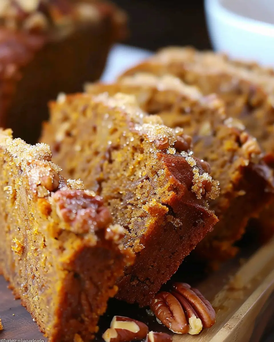 Simple Soft Bread: Indulgent Pumpkin Bread with Brown Sugar Pecan Topping