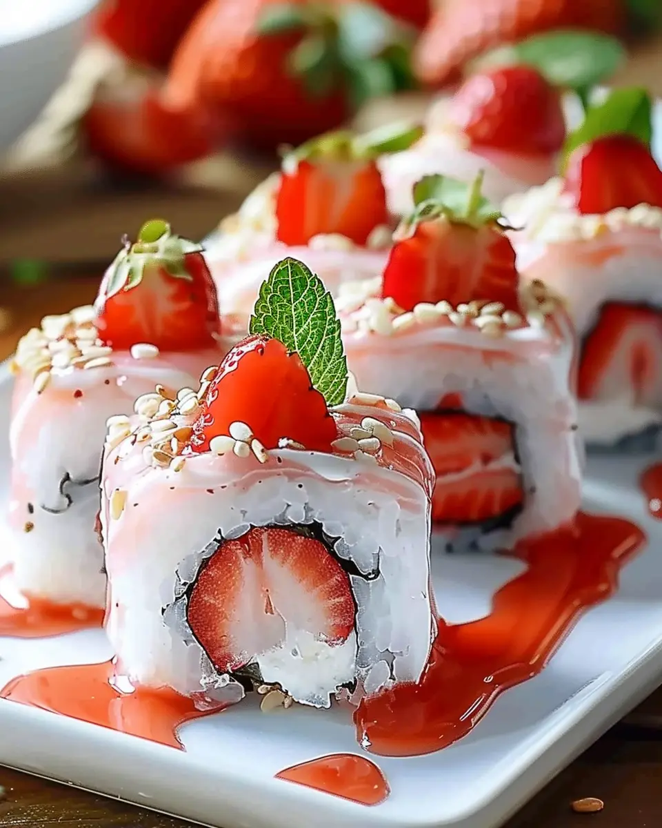 Creative &amp; Cute Strawberry Shortcake Sushi Roll Dessert Delight
