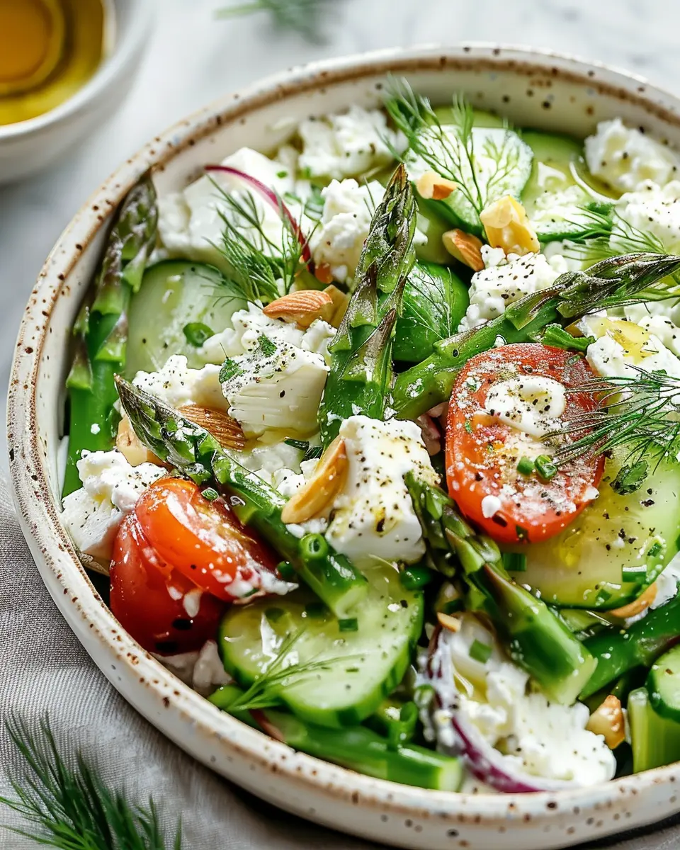 Delicious Salad Recipes Ideas: Easy Cottage Cheese Asparagus Salad