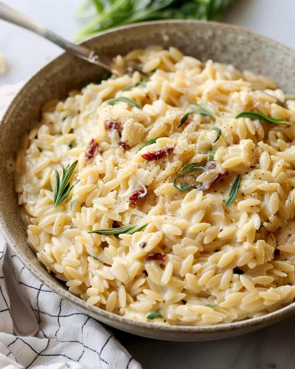 Creamy Tuscan Orzo with Turkey Bacon: An Indulgent Twist
