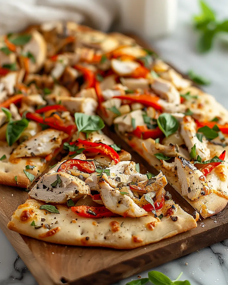Chicken and Roasted Red Pepper Flatbread: Easy and Delicious Delight