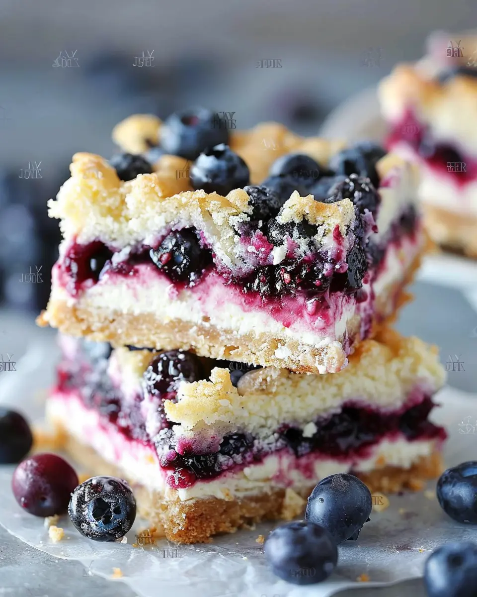 blueberry cream cheese bars recipe: the dreamiest dessert ever