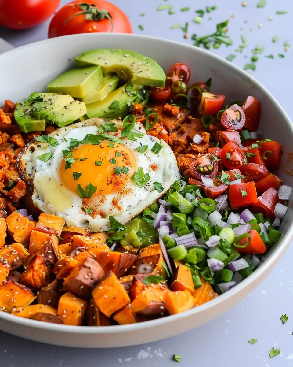 Breakfast Bowl Recipes: Indulgent Sweet Potato Breakfast Bowl with Turkey Bacon