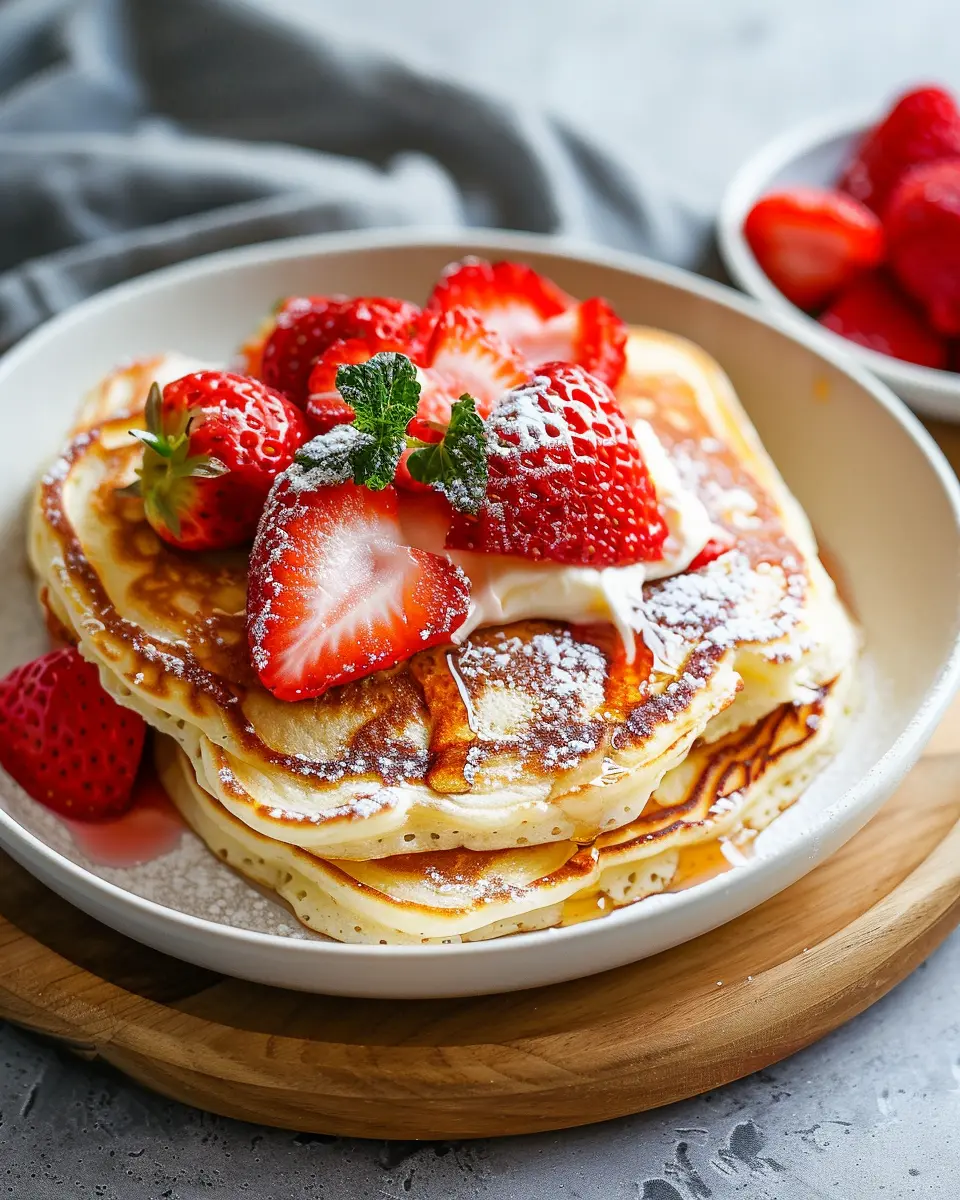 Breakfast Bowl Recipes: Easy Cottage Cheese Oven Pancakes with Strawberries