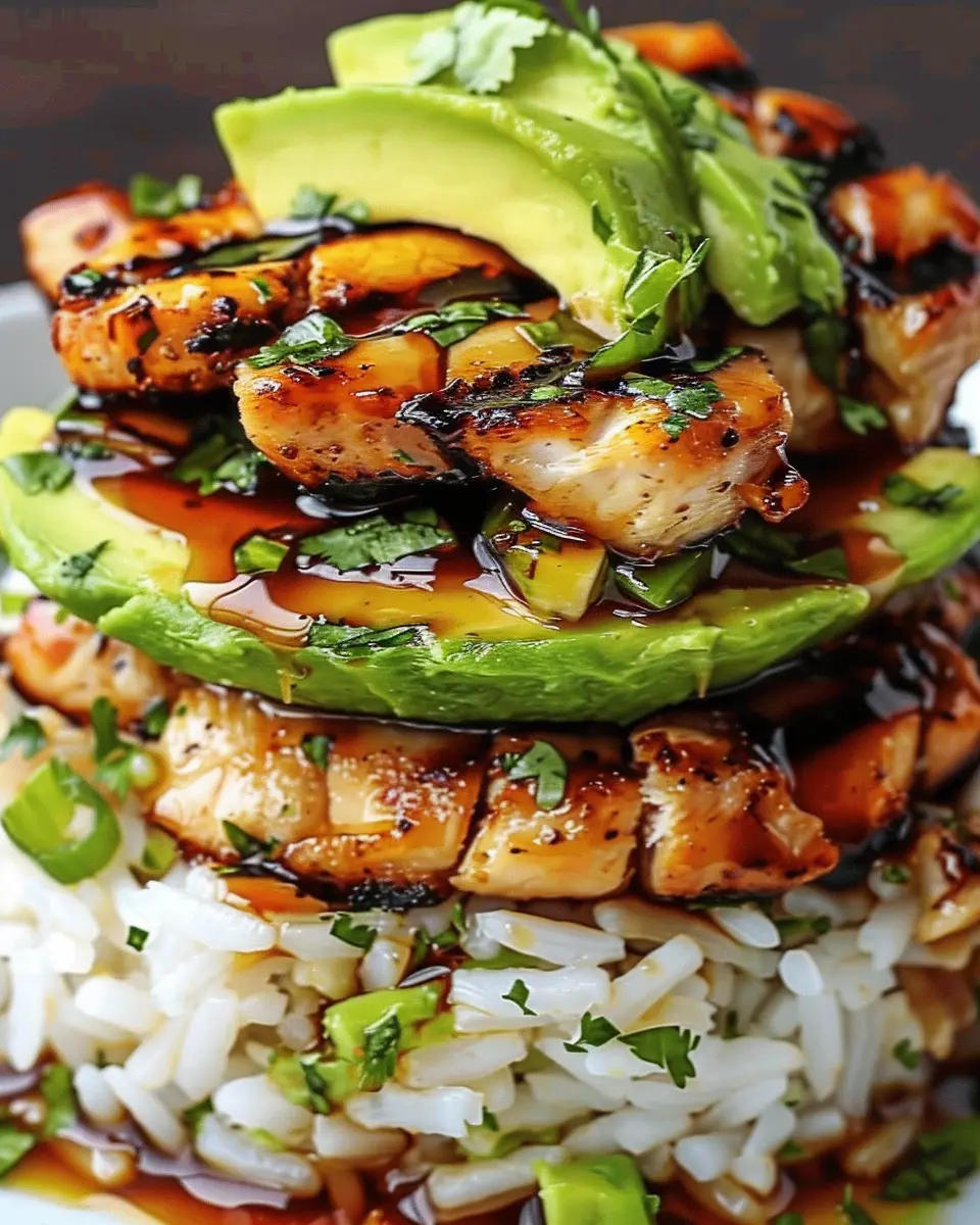 Tangy Honey Lime Chicken: Easy Avocado Rice Stack That Delights