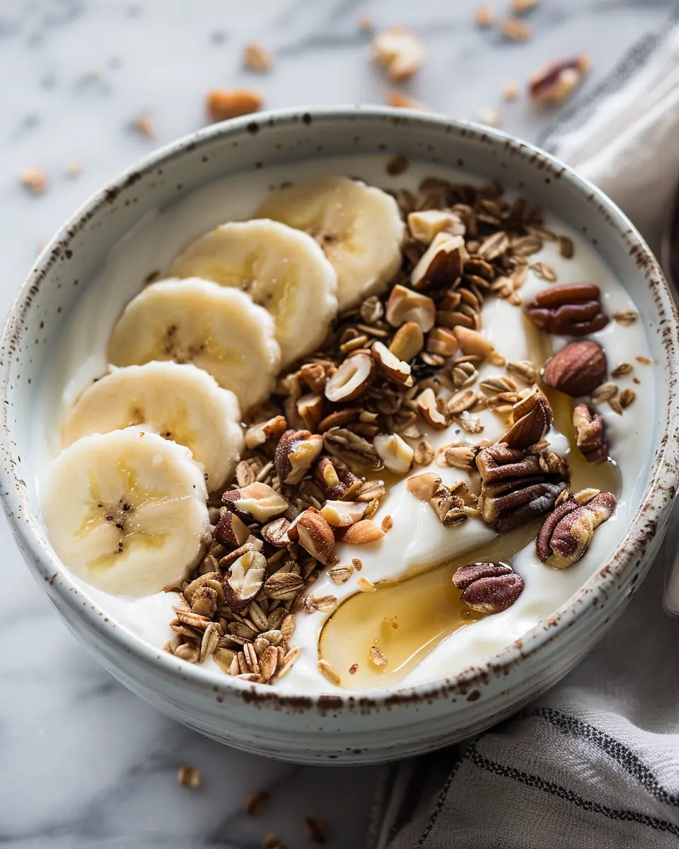 breakfast bowl recipes: Easy Banana Nut Yogurt Bowl Delight