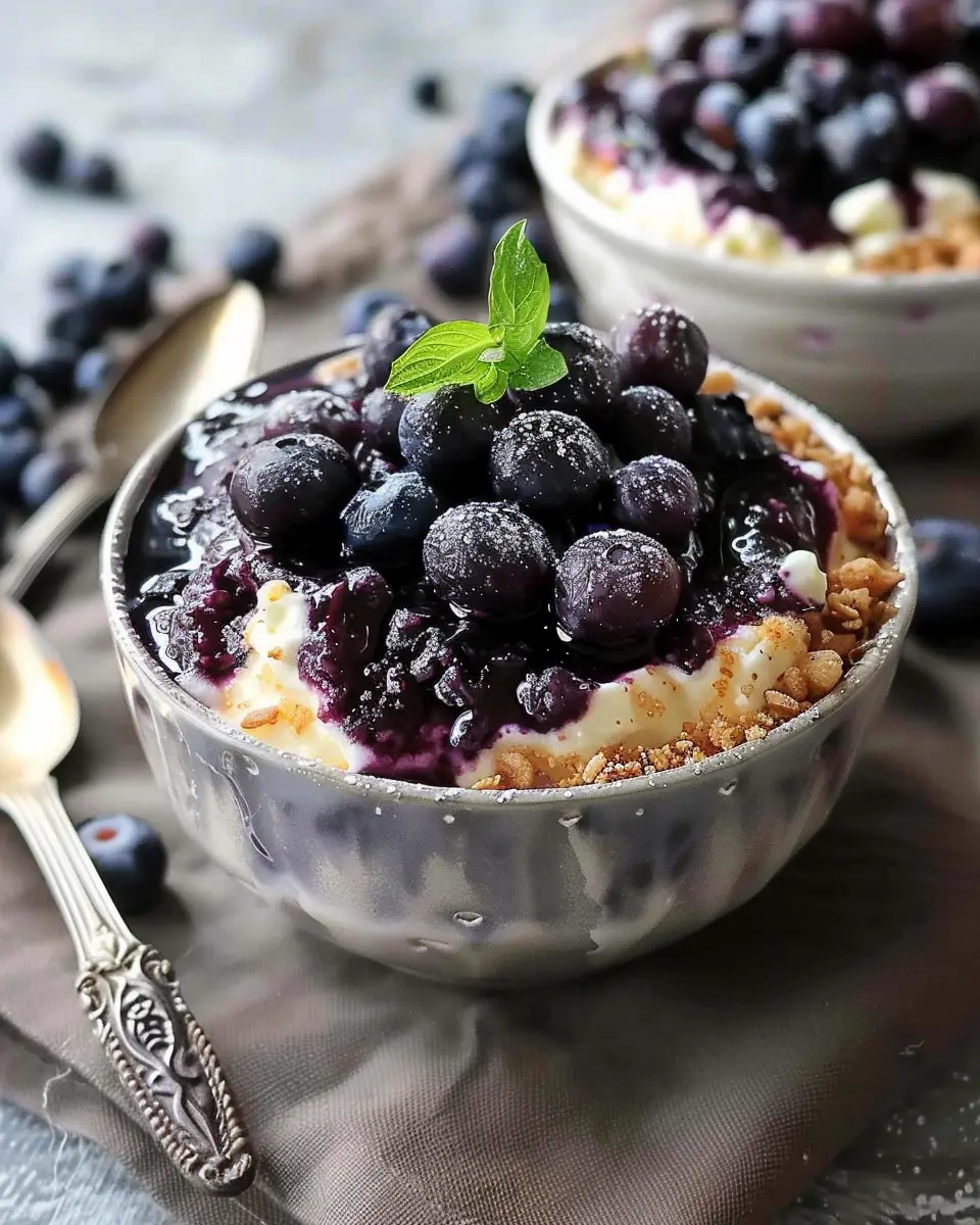 breakfast bowl recipes: Easy Baked Blueberry Cottage Cheese Bowls