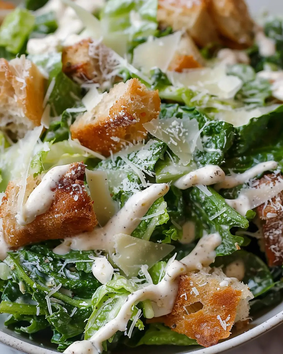 Easy Homemade Caesar Salad Recipe with Turkey Bacon &amp; Chicken Ham